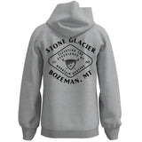 Stone Glacier SG Crest Hoodie in Heather, back view