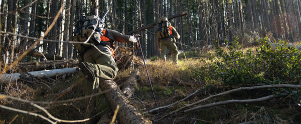 Hunters hiking in Stone Glacier Hunting Pants