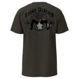 Stone Glacier SG Ram Skull T-Shirt in Military Heather, back view