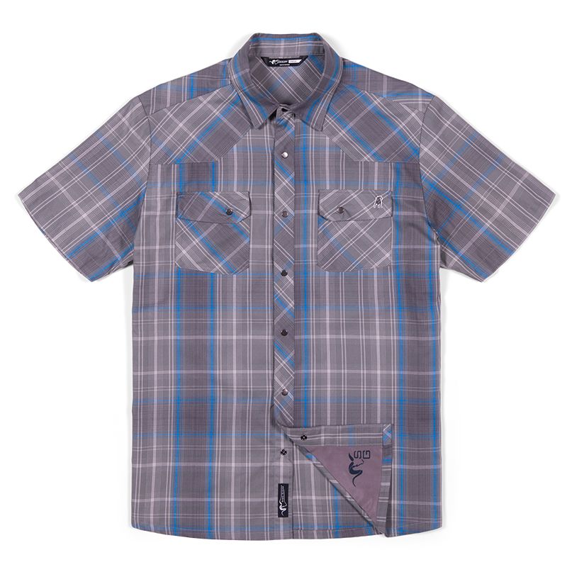 Breaks Snap Shirt SS - Sky Plaid