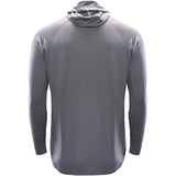 Chinook Merino Hoody  in Granite Grey – product back view on white background