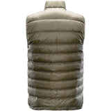 Grumman Down Vest in Tarmac – product back view on white background