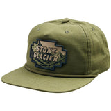 Stone Glacier SG Basin Patch 5-Panel Hat in Army Green, front view