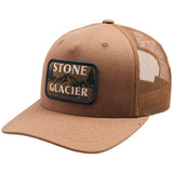 Stone Glacier SG Ridge Patch Trucker Hat in Fieldstone, front view