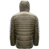 Grumman LITE Down Jacket in  Tarmac – product back view on white background