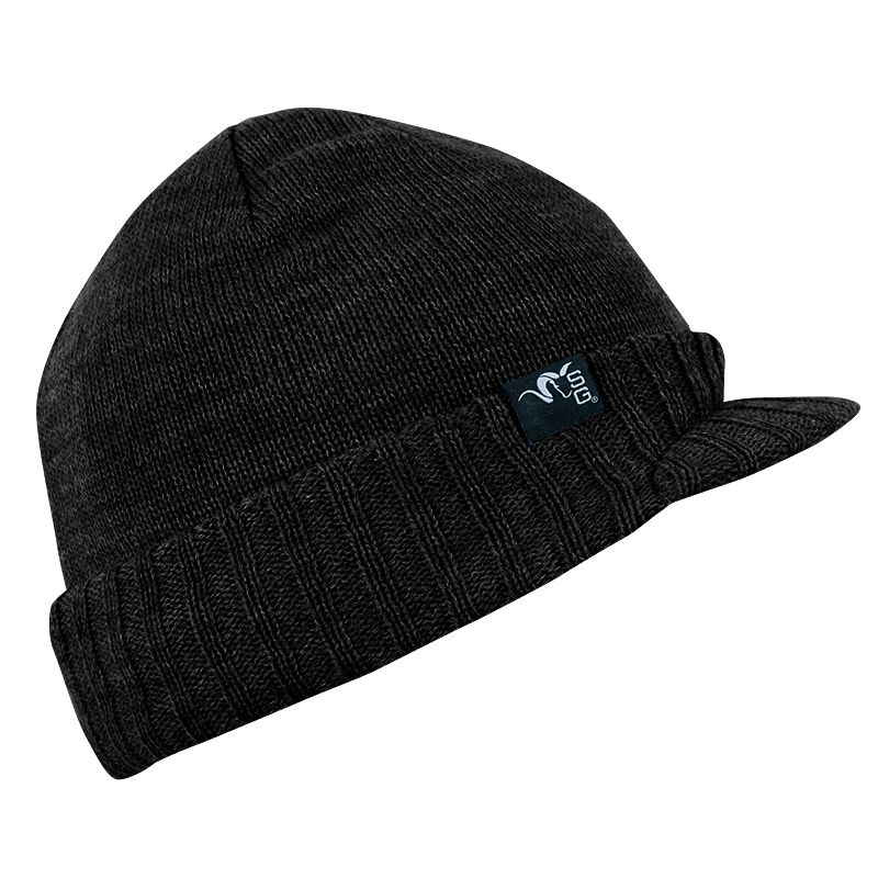 Black SG Brim Cuffed Beanie