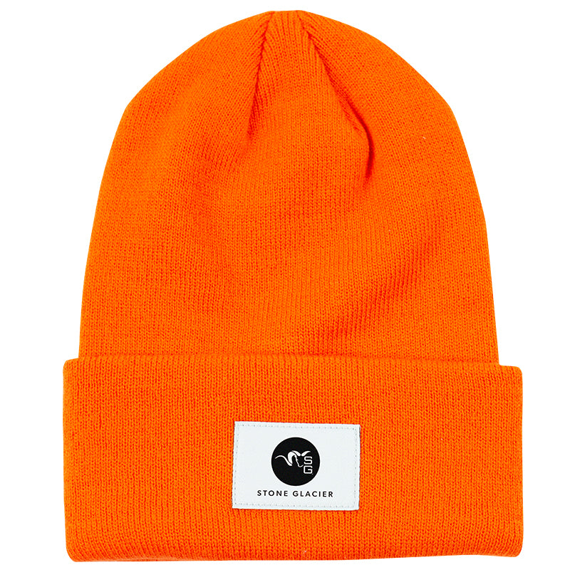 Blaze Orange Stone Glacier Circle Ram Tall Cuff Beanie