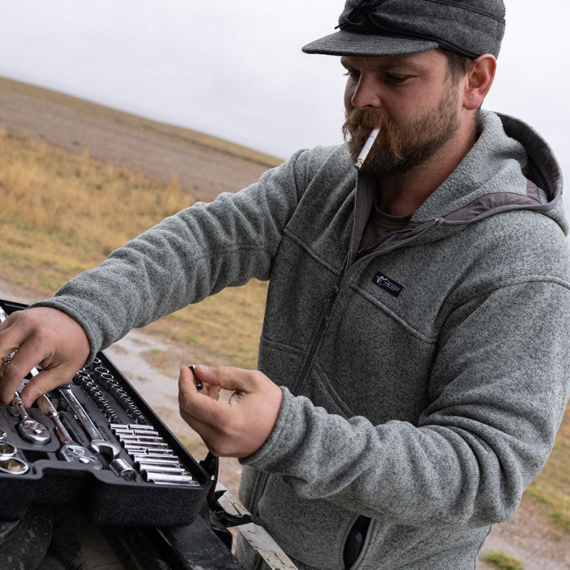 Stone Grey Zenith Fleece Hoody